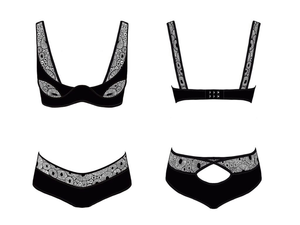 Lilith - Soutien gorge sans armature et shorty dos ouvert - styliste modéliste freelance