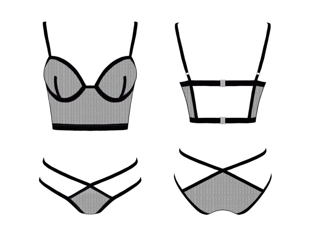 Noor - Soutien gorge bustier et culotte - styliste modéliste freelance