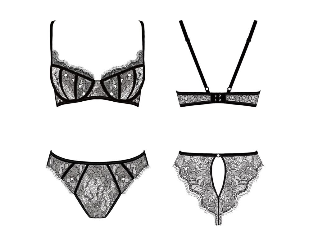 Earheart - Soutien gorge corbeille et tanga taille haute dos ouvert - styliste modéliste freelance