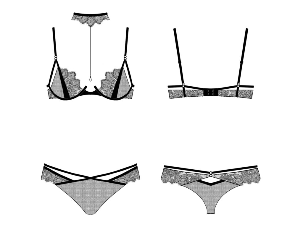 Soutien gorge triangle avec armature et tanga - styliste modéliste freelance